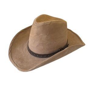 Bailey U-Rollit Brick Crown Western Cowboy Hat in Tan Velvet